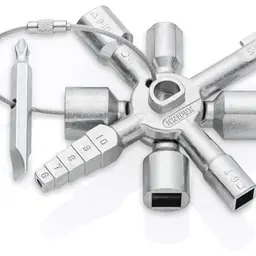 KNIPEX TwinKey Schaltschrankschlüssel für gängige Schließsysteme, Universalschlüssel