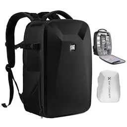 K&F CONCEPT Fotorucksack mit Hartschale und Regenschutz für Drohnen und 15,6 Zoll Laptop