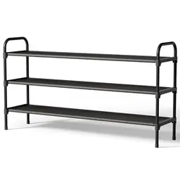 Kitsure Schuhregal 3-Tier, platzsparend und stabil, schwarz, 98,8 cm breit für den Eingangsbereich