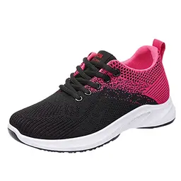 Damen Sneaker Flach, Bequem und Atmungsaktiv im Colorblock Design - Unter 40 (Schwarz, 41)