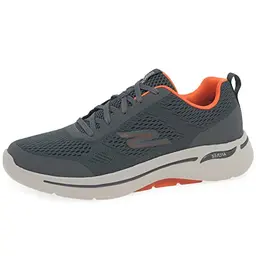 Skechers Herren Go Walk Arch Fit Sneaker, Charcoal/Orange, Größe 43 EU