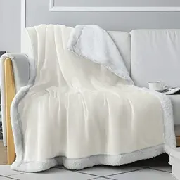 Everlasting Comfort Sherpa Fleece Blanket - Reversible, Ultra Soft Warm Throw