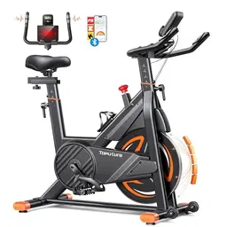 Toputure Heimtrainer Fahrrad mit Pulsmessung, Magnetwiderstand, LCD, Tablet- und Getränkehalter, Ultraleise, bis 160 kg
