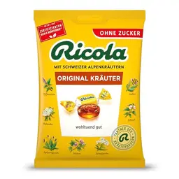 Ricola Original Kräuter Bonbons, 75g, ohne Zucker, mit 13 Alpenkräutern, vegan
