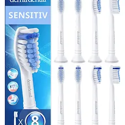 8er Demirdental Sensitive Aufsätze für Philips Sonicare, weiche Bürstenköpfe für empfindliche Zähne, Weiß