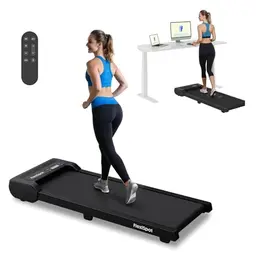 FlexiSpot Laufband 2-in-1, leise, tragbar, 1-6 km/h, Fernbedienung & LED, 120kg, grau für Zuhause & Büro