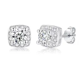 Deyanse Silber 925 Ohrstecker für Damen und Mädchen, hypoallergene Zirkonia, quadratisch, klein, ideales Geschenk
