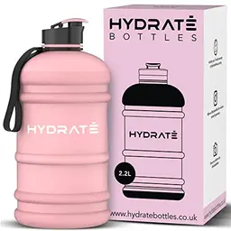 HYDRATE 1,3L Wasserflasche - BPA-frei mit Klappverschluss - Große Trinkflasche für Sport und Freizeit (Mattrosa)