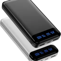 Enerwow 2 Stück Power Bank 16000mAh - Tragbares Ladegerät mit LCD Display für iPhone & Smartphones