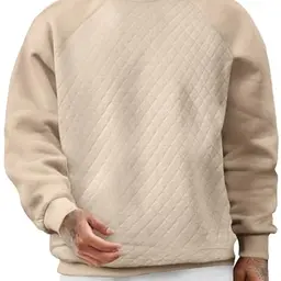 JMIERR Sweatshirt für Herren - Beige Casual Langarm Pullover im Regular Fit XL