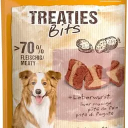 Vitakraft Treaties Bits Hundeleckerli mit Leberwurst, getreidefrei, ideal für Belohnung und Training (6x 120g)