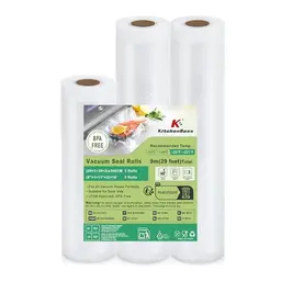 KitchenBoss Vakuumierfolie 3 Rollen 20|28x300cm für Lebensmittel,kochfest & reißfest