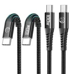 Aioneus USB C auf USB C Kabel 2x0,5M, 100W Schnellladekabel, kompatibel mit iPhone 16/15 Pro Max, MacBook Pro, iPad, Galaxy S24, Huawei P30