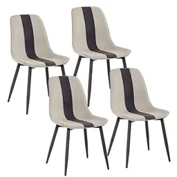 Mondeer Esszimmerstühle 4er Set, Polsterstuhl mit Metallbeinen, Modernes Design, Beige