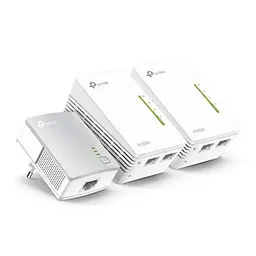 TP-Link WLAN Powerline Adapter Triple Set TL-WPA4220T - 600Mbit/s, Plug&Play, kompatibel mit HomePlug AV/AV2