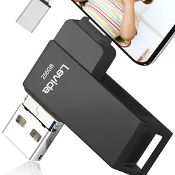 USB Stick 256GB, Levida USB 3.0 Speicherstick für iPhone, Android, Laptop & PC, Schwarz