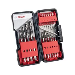 Bosch 18-tlg. HSS Spiralbohrer Set PointTeQ für Metall, Ø 1–10 mm