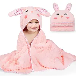 Baby Kapuzenhandtuch 140×70cm, superweich, saugfähig, mit Tiermotiv für Neugeborene, Jungen & Mädchen