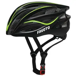 Favoto Fahrradhelm für Erwachsene, verstellbar, schwarz-grün, ideal für Rennrad, Roller und Mountainbike, Größe L (58-61 cm)