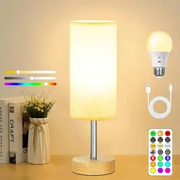 Kabellose Tischleuchte mit Fernbedienung, dimmbar, RGB Farbwechsel, 14 Farben, USB Aufladung, Timer und Nachtlicht