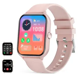 UHOOFIT Smartwatch für Damen und Herren, 1,95 Zoll Fitness Uhr mit Schlaf- und Herzfrequenzmonitor, IP67 wasserdichter Aktivitätstracker (Rosa)