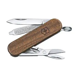Victorinox Classic SD Wood Taschenmesser, Klein, Multitool mit 5 Funktionen