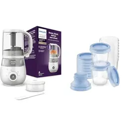 AVENT 4-in-1 Dampfgarer und Mixer Premium mit Aufbewahrungssystem für Muttermilch