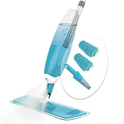 VOUNOT Sprühwischer mit 650ml Tank und 2 Mikrofaserbezügen, Blau