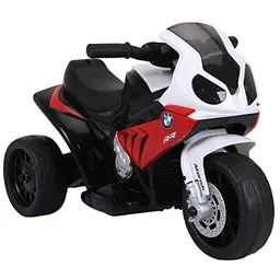 HOMCOM Elektro Kindermotorrad für Kinder - Rot, Akku-Dreirad, 66 x 37 x 44 cm