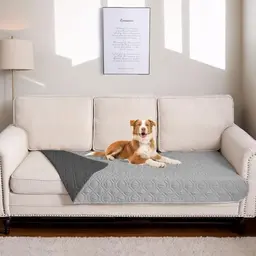 WIKEHOEX wasserdichte Hundedecke - rutschfeste Outdoor Hundematte 75x175cm,maschinenwaschbar,Schutz für Sofa & Bett - Grau/Dunkelgrau