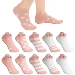10 Paar Damen Sneaker Socken, bunt, kurz, für Größen 36-42, Mehrfarbige Sportsocken