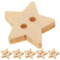 Healifty 200 Holzstern-Knöpfe für DIY-Nähen und Basteln, dekorative 2-Loch-Knöpfe