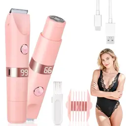 Beanify Damenrasierer & Bikini Trimmer 2-in-1, wasserdicht, wiederaufladbar, mit LED-Anzeige