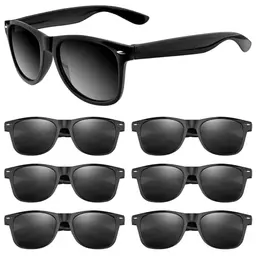 ASTARON Vintage Sonnenbrillen 6er Pack, polarisiert, günstig, unisex, schwarz