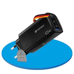 sonero USB C Ladegerät 65W, 3 Port Adapter für iPhone 15, Samsung, Tablet, Laptop, Schnellladegerät, Schwarz