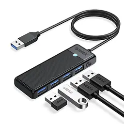 ORICO USB Hub 3.0, 4 Ports, 100 cm Kabel, Ultra Slim, Multiport-Adapter für MacBook, Surface, PS4/PS5, PC