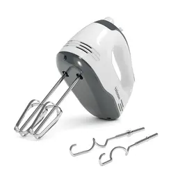 Tristar Handmixer mit 5 Geschwindigkeitsstufen, ergonomisch und kompakt, inkl. Edelstahl-Rührbesen und Knethaken