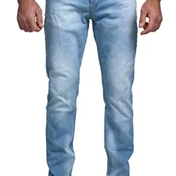 Elara Herren Slim Fit Jeans in Hellblau, Stretch-Denim, 31W/30L