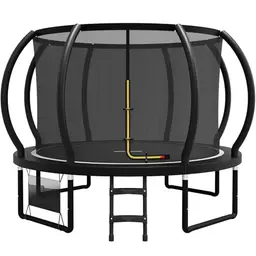 Flamaker Gartentrampolin für Kinder, 2,3 m – 4,3 m, Outdoor mit Sicherheitsnetz und gepolsterten Stangen, bis 150 kg