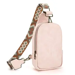 Luckits Leder Crossbody-Tasche für Frauen im Boho Stil - Kleine Sling Umhängetasche für Reisen und Wandern