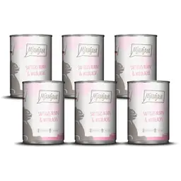 MjAMjAM Premium Nassfutter für Katzen - mit saftigem Huhn & Wildlachs, getreidefrei, 6 x 400 g