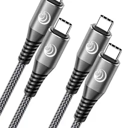 USB C Kabel 60W PD 3.0 Schnellladekabel 2 Stück, 2M Nylon für iPhone, Samsung, iPad Pro und MacBook