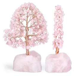 Pfotenolymp Kristall-Bonsai-Baum, Rosenfarbe - Feng Shui Geldbaum für Meditation und Rituale, 16cm x 9cm
