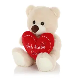 CEJAMA Teddybär Kuscheltier mit Herz - Perfekt für Geburtstag, Valentinstag, Muttertag - 25 cm
