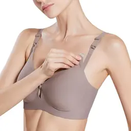 ZUMIY Still BH für Mutterschaft, Schlaf Still Bralette, Nahtlos und glatt (XXXL, Grau)
