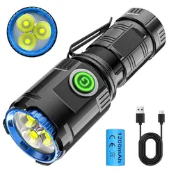 GEARLITE Mini LED Taschenlampe 5000 Lumen, 5 Modi, Aufladbar, Magnetisch, IPX4 Wasserdicht für Outdoor und Notfälle
