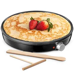 Yabano Crêpes Maker Ø 30 cm - Retro Pancake Maker für süße Crêpes und herzhafte Galettes