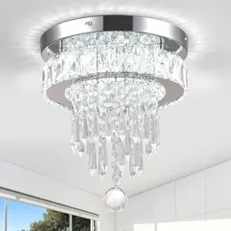 Kristall Kronleuchter 20W LED Ø25cm, Kaltweiß 6500K, 4-Stufen-Design für Wohnzimmer & Schlafzimmer
