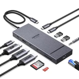 UGREEN Docking Station 10Gbps mit 2×HDMI 4K@60Hz und DisplayPort 4K@120Hz