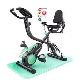Klappbarer Heimtrainer Fahrrad mit App, 16-stufigem Magnetwiderstand, 5-in-1 Ergometer, für bis zu 140 kg, ultraleise